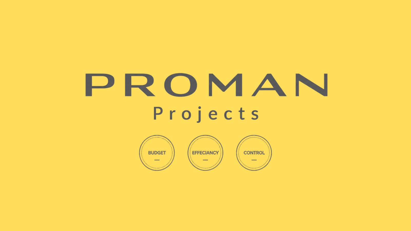 Proman Projects - Budget, Efficiency, Control